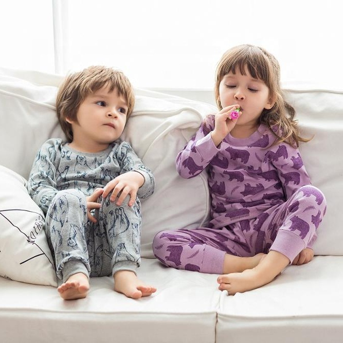 100% хлопок, рождественский подарок, Мультяшные пижамные комплекты для девочек, лидер продаж, на заказ, весна-осень, Детская Хлопковая одежда для сна