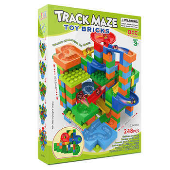 248 шт. мрамор забег Run лабиринт шарики трек строительные блоки Воронка водной горкой большой кирпичное здание HY346021