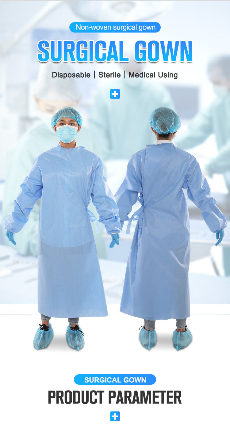 510K EN13795 PE Isolation Gown Medical AAMI Level 4 Surgical Gown