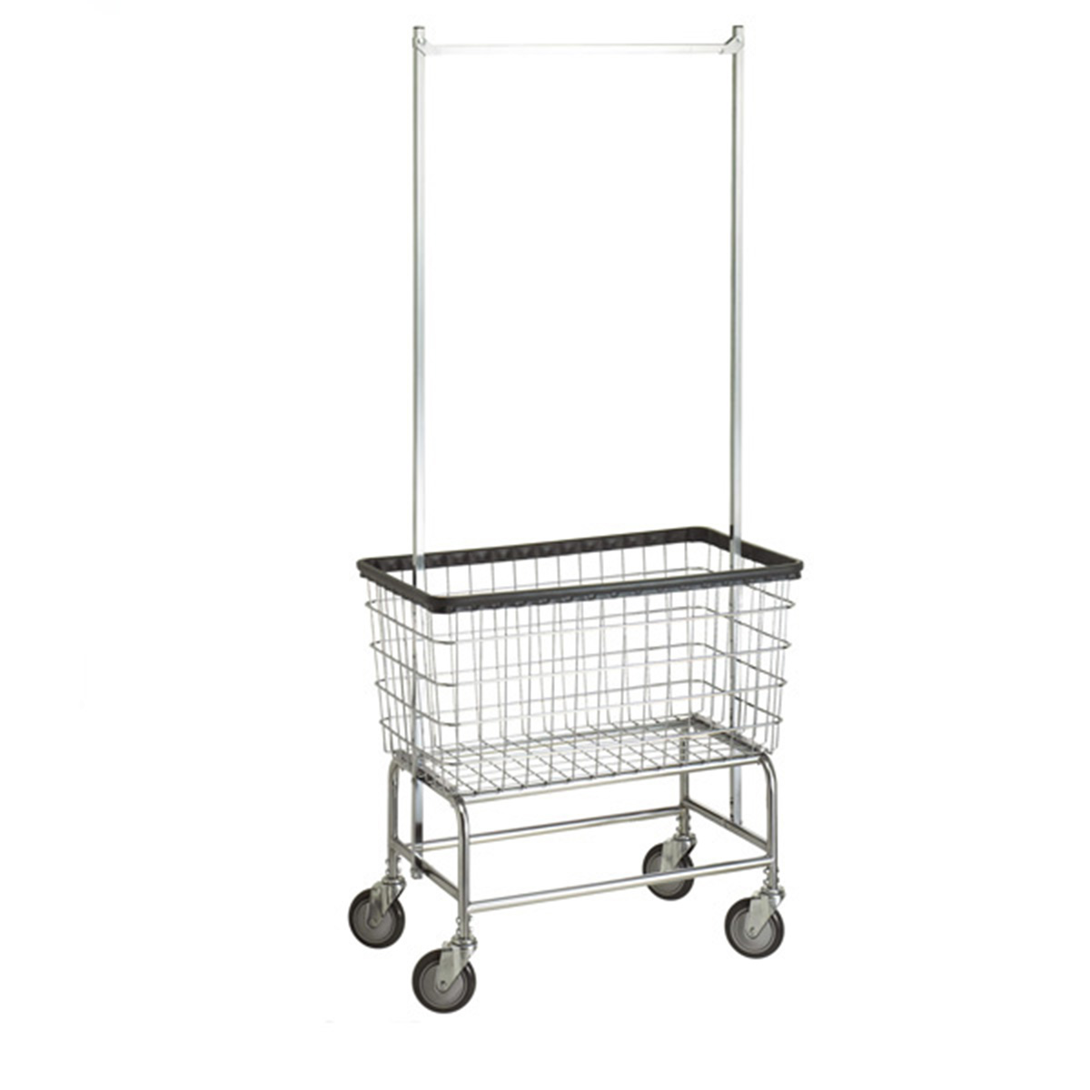 Гостиничная хромированная стойка для белья с проволочной корзиной или нетканым мешком