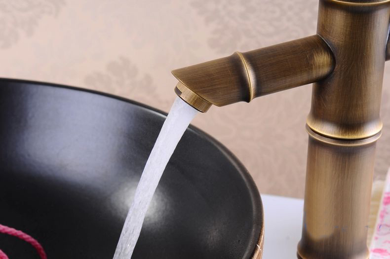 wanfan grifo lavabo hj-6657f单柄黄铜竹形仿古盆水龙头 - buy