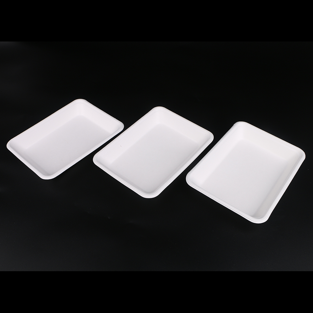 Nuovo 26x13cm Rectangular White Plastic Disposable Cake//Serving Platters 9 PCS