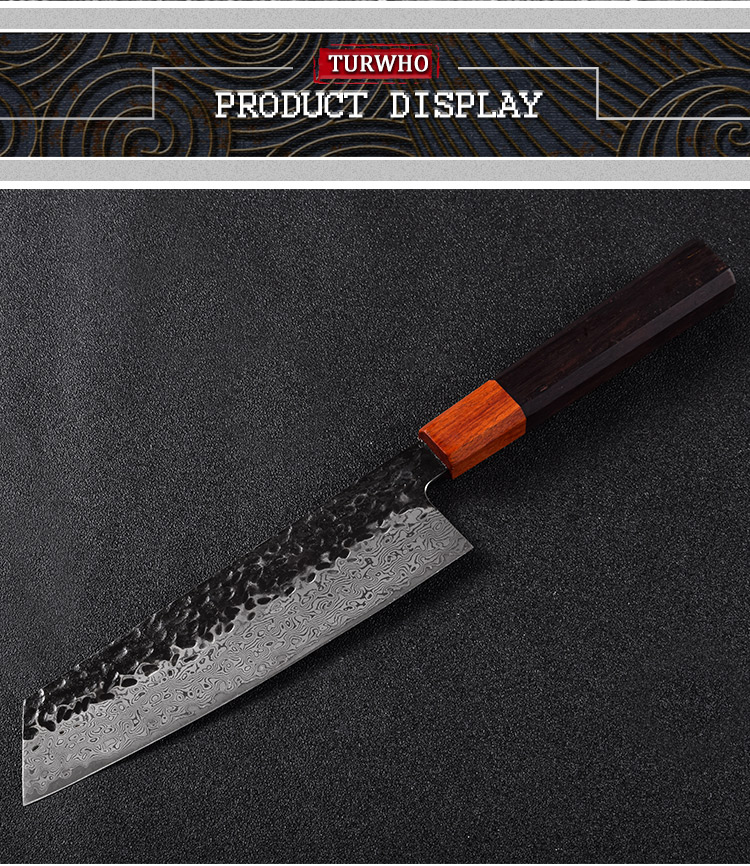 Custom Logo Hand Forged Damascus Steel Japanese Chef Kiritsuke Knife
