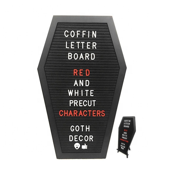 Черный фетровый гроб с буквенным каркасом деревянная подставка Готический Декор доска объявлений для дома