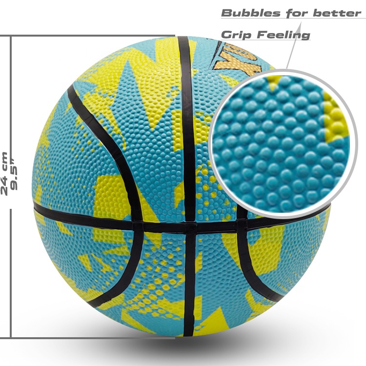 FVB OEM полная печать синий баскетбольный мяч talla 7 резиновый баскетбольный мяч