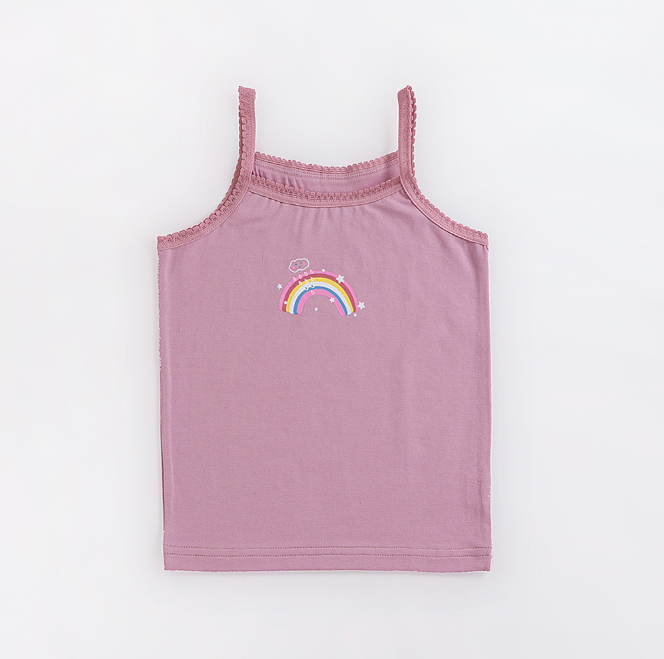 Детский жилет для девочек Летняя тонкая рубашка без рукавов хлопковый топ с мультяшным рисунком