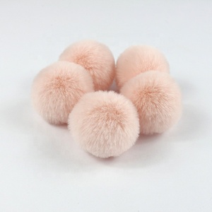 2020 hot sale Wholesale small size 5cm Artificial rabbit Fur ball Colourful Pompom for diy hair clip dress shoes accessory