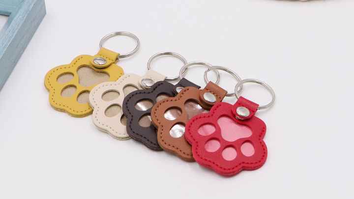 Porte-clés En Forme De Patte - Compartiment à Poils D'animal, Cuir PU, Léger, Pour Souvenir De Chien/chat