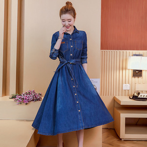 denim long frocks