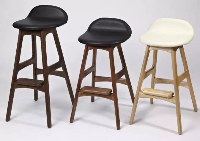 Scandinavian upholstery Erik wooden counter stools