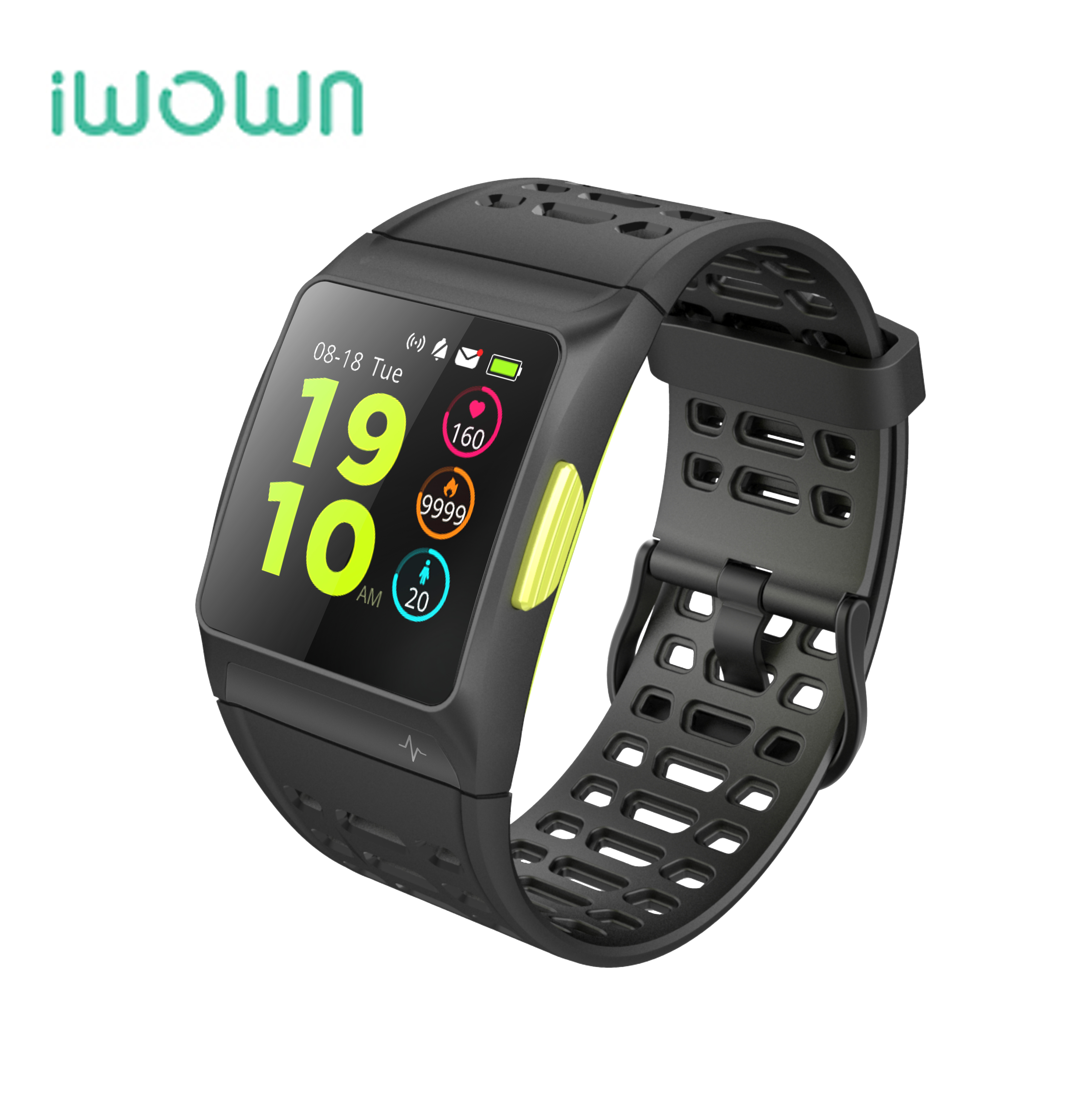 Топ продавец Amazon IWOWNfit P1 ЭКГ монитор HRV анализ пульса фитнес-трекер калории GPS часы для бега для мужчин и женщин