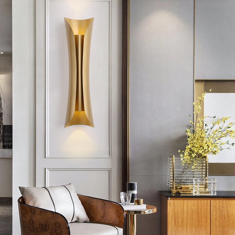 modern luxurious vintage iron art golden color Plating with Black cloth cover wall light for hotel wall light