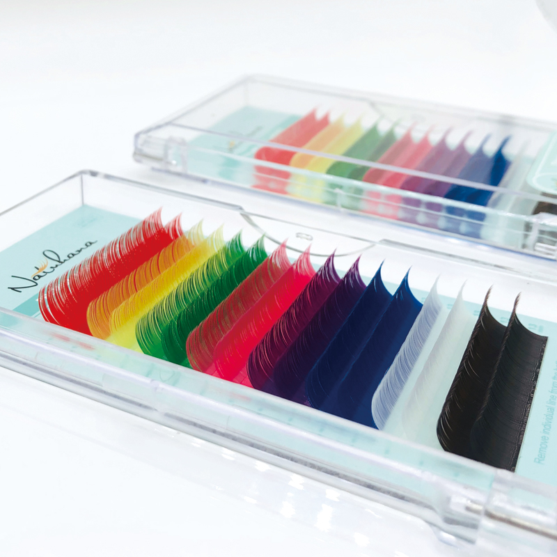 Цветные ресницы для наращивания NATUHANA по заводской цене, частная торговая марка и премиальные крупные корейские шелковые ресницы для наращивания