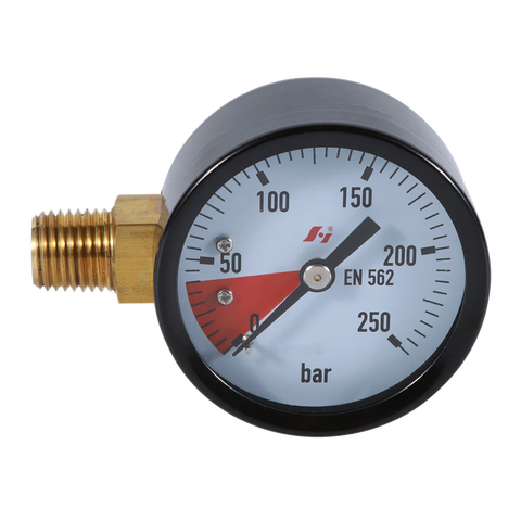 certified bourdon tube pressure gauge side mount black case 40mm