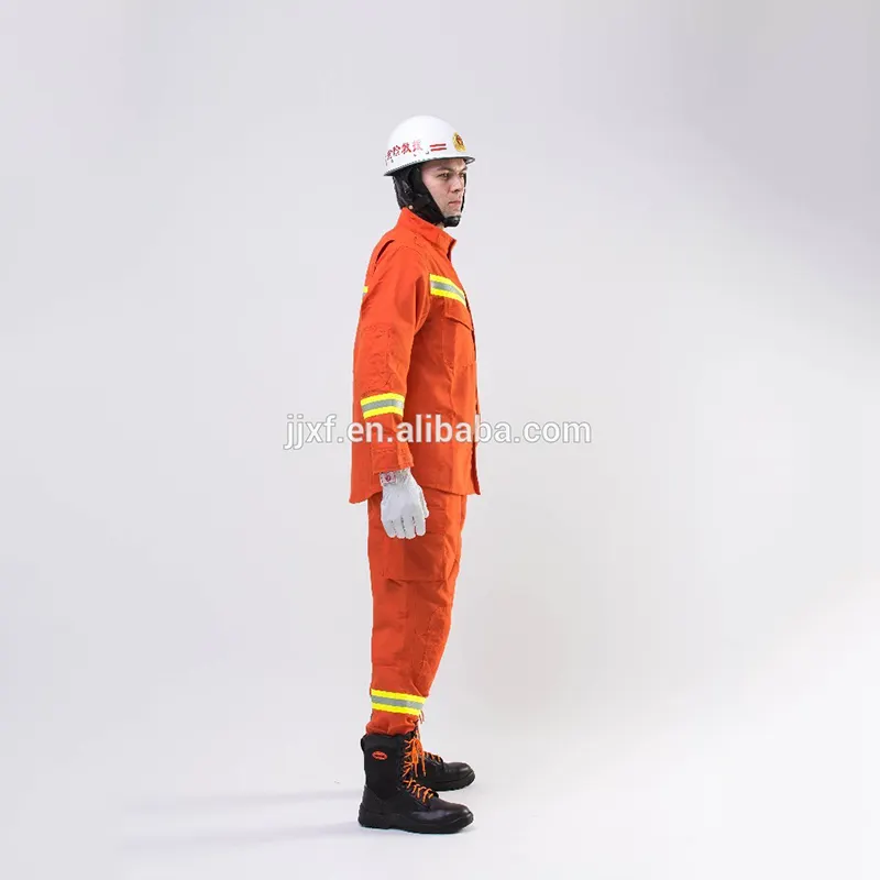 100% Pure Cotton Anti Fire Suit With Reflective Tape 50 mm Firemen Suit