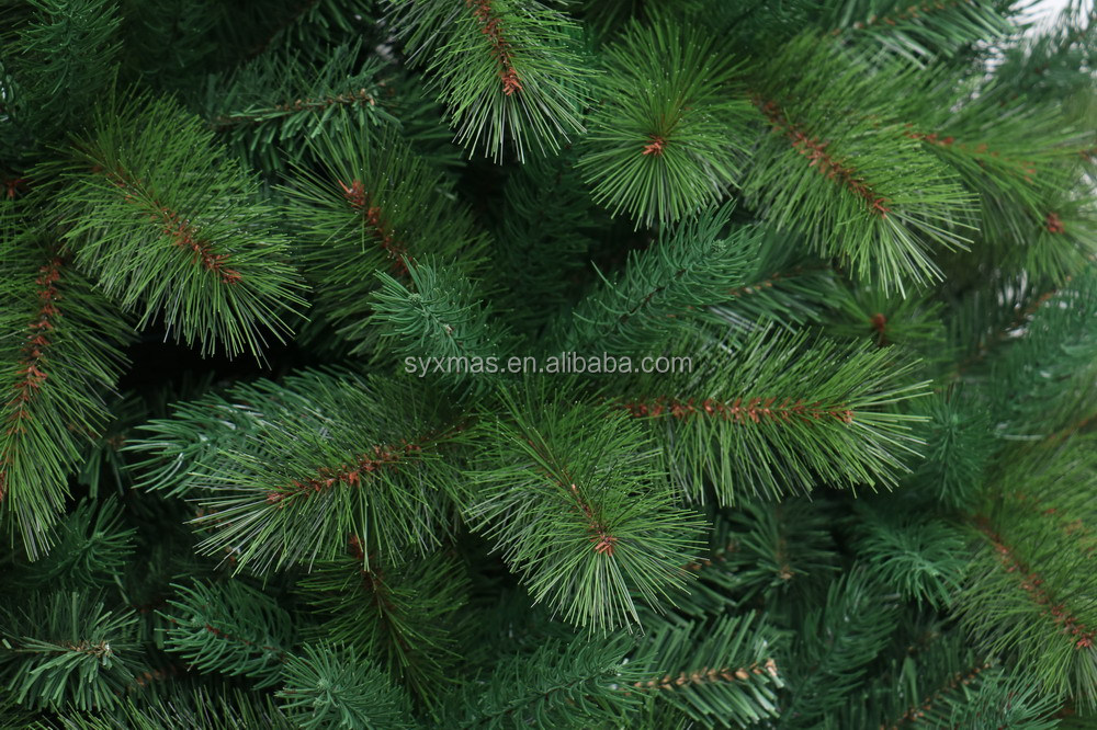 Popular  PVC and pine needle Artificial Xmas Tree with Decoration Metal Stand