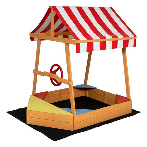 hot selling wooden sandbox outdoor kids sand pit toys with bench