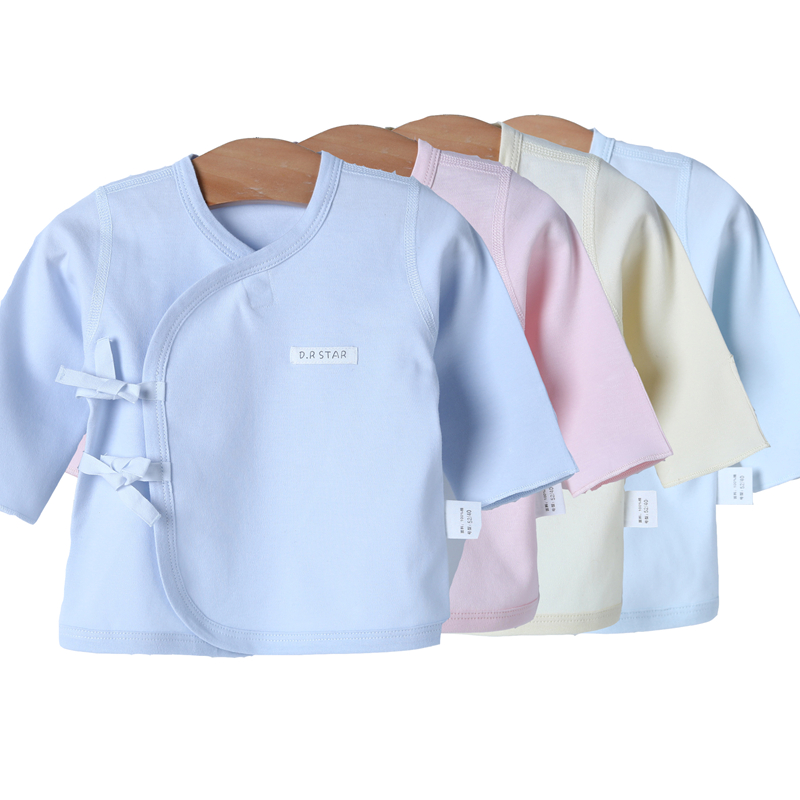 Трикотажные Всесезонные детские топы из 100% хлопка, От 0 до 1 года для мальчиков и девочек, детский топ с длинными рукавами и полуспинкой