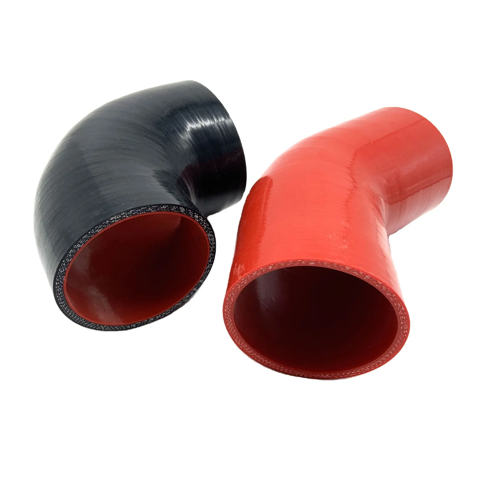 4PLY Silicone Joiner 135 Degree Reducer Elbow Hose 57-64mm 2-1/4" 2-1/2" Black