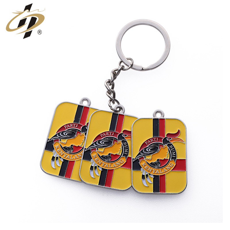 Оптовые Заказные Дешевые Мягкие эмалированные металлические брелки квадратной формы