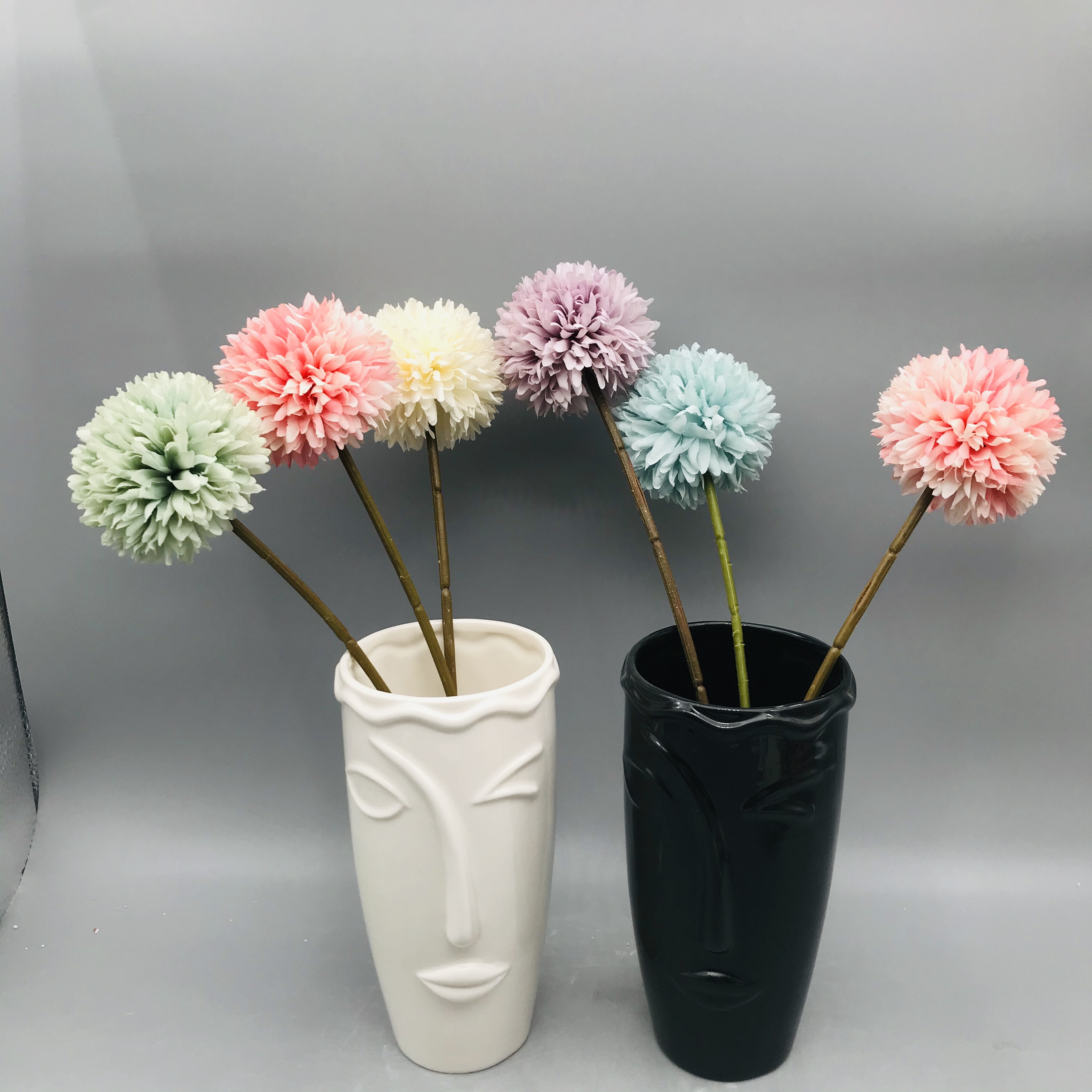 Модная черно-белая фарфоровая ваза для цветов