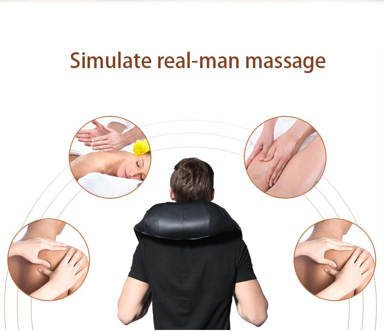 Electrical shiatsu massager neck massage with device electric vibrating back kneading neck and shoulder massages roller machine