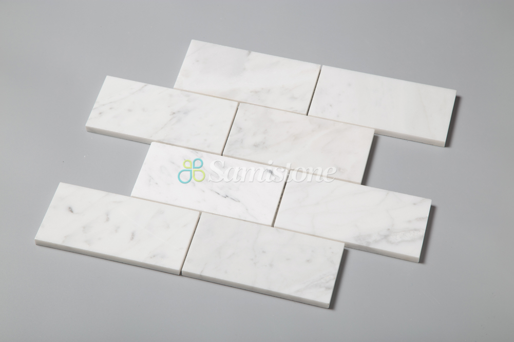 Samistone Carrara White 3x6 inch Brick mosaic tile for Wall and Floor