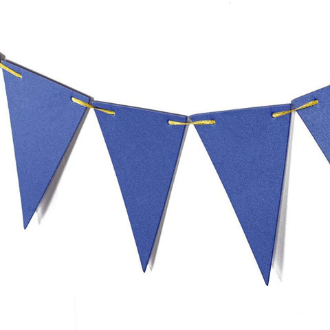 20英尺蓝色锦旗,纸面三角旗彩旗用于聚会