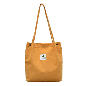 foldable large women corduroy tote bag custom eco friendly reusable shopping bag