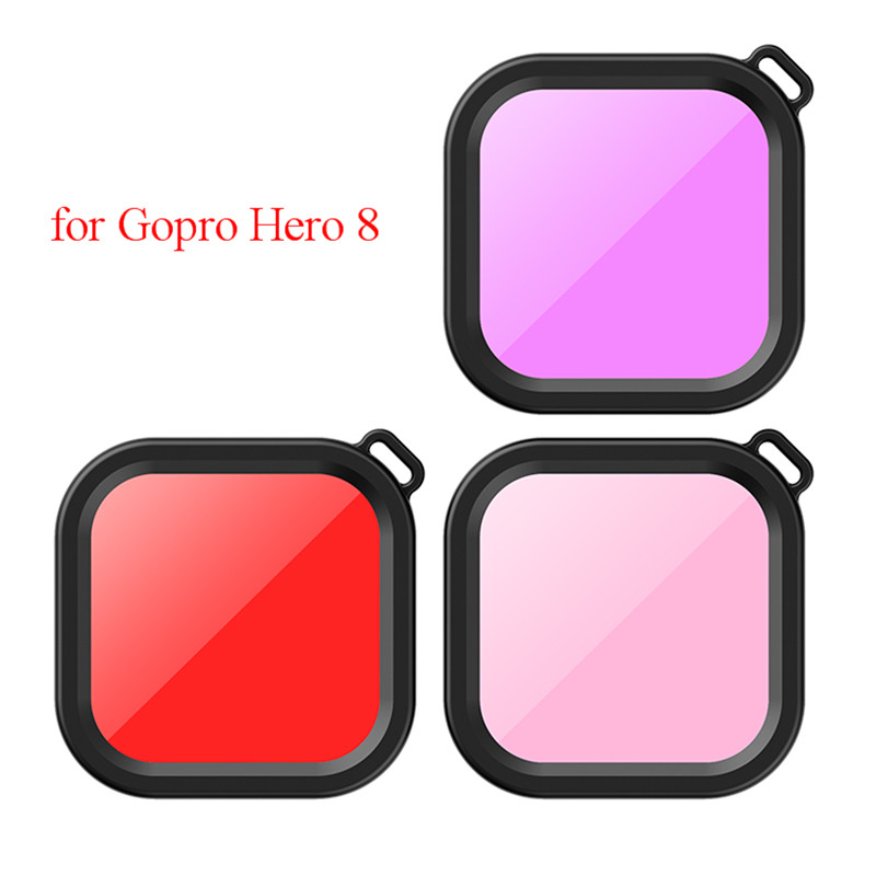 Color : Red Square Housing Diving Color Lens Filter for GoPro HERO8 Black Durable
