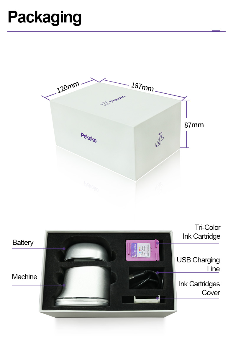Pekoko K1 plus Petty's globe portable bucket TOTE printer T-shirt personal custom DIY mobile mini printer color