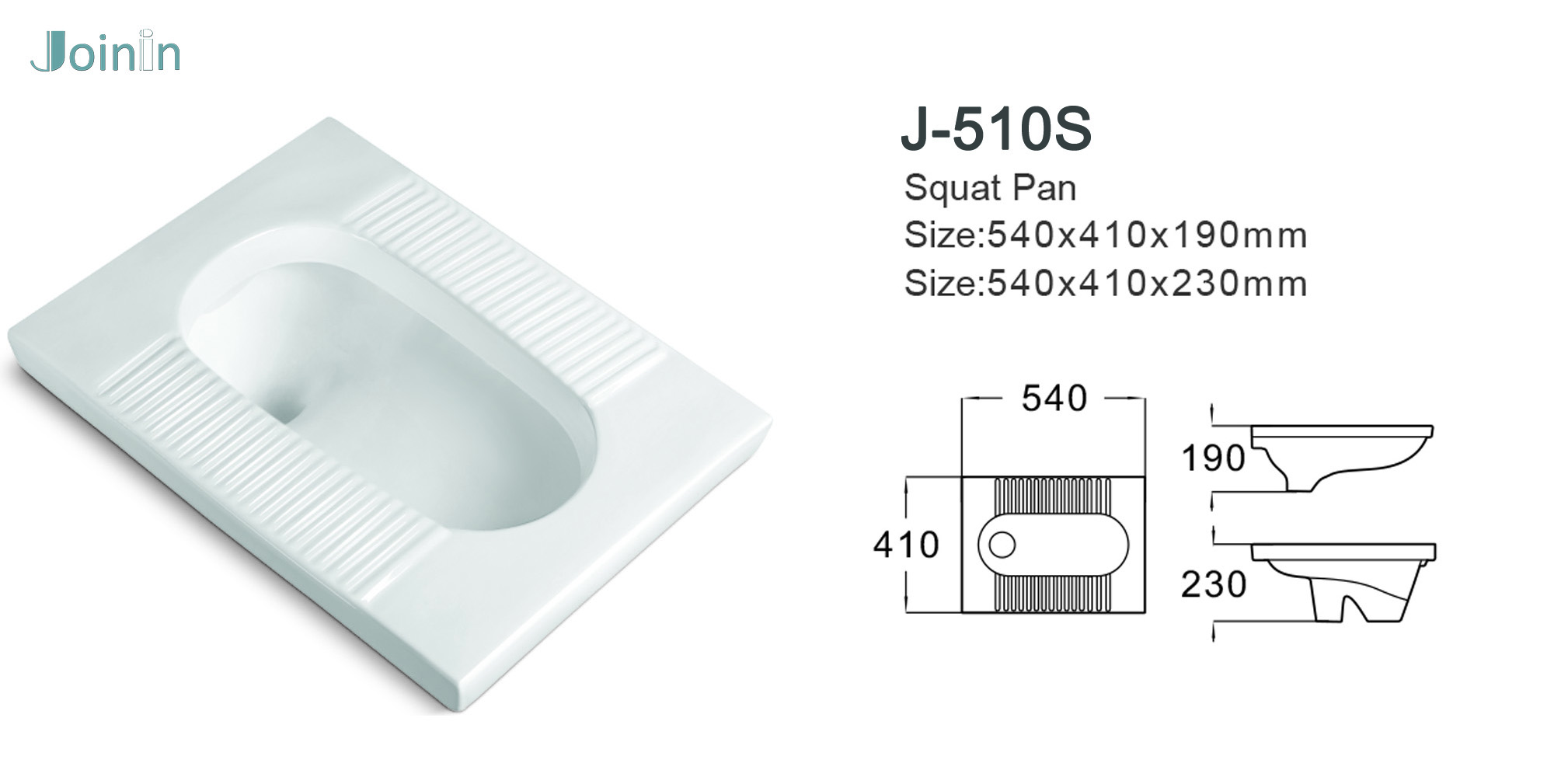JOININ cheap Squat Pan WC Bathroom Ceramic toilet Floor  mounted toilet (J510)