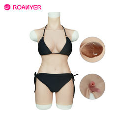 Roanyer body suits  C cup boobs short version whole silicone breast forms for drag queen crossdresser shemale