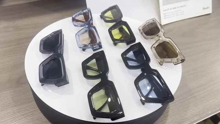 Retro Thick Frame Fashion Sunglasses Anti-Blue Light