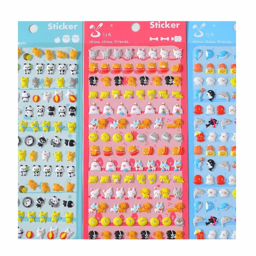 Пользовательские клейкие Мультяшные 3D пышные наклейки для детей