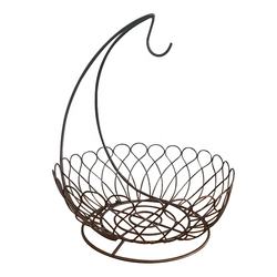 Wholesale price powder coating surface metal fruit storage basket with hanger