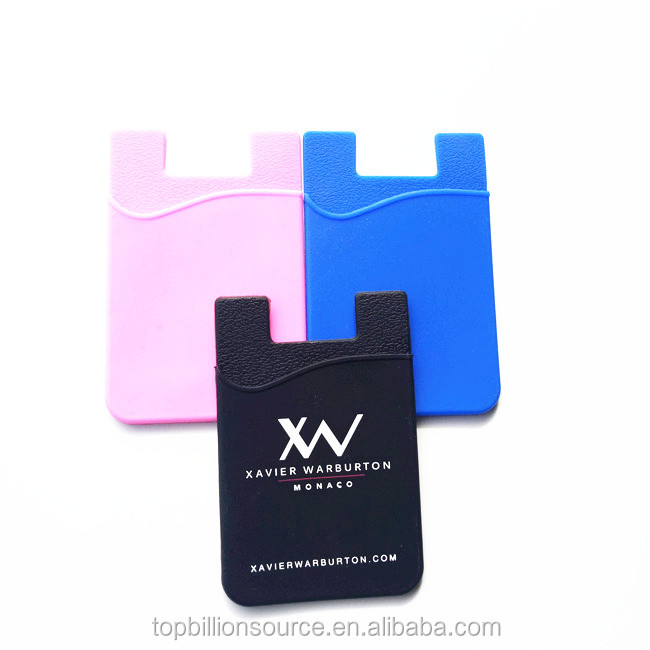 Бесплатный образец, чехол для мобильного телефона с логотипом на заказ, эластичный силиконовый держатель для кредитных карт и визиток, кошелек