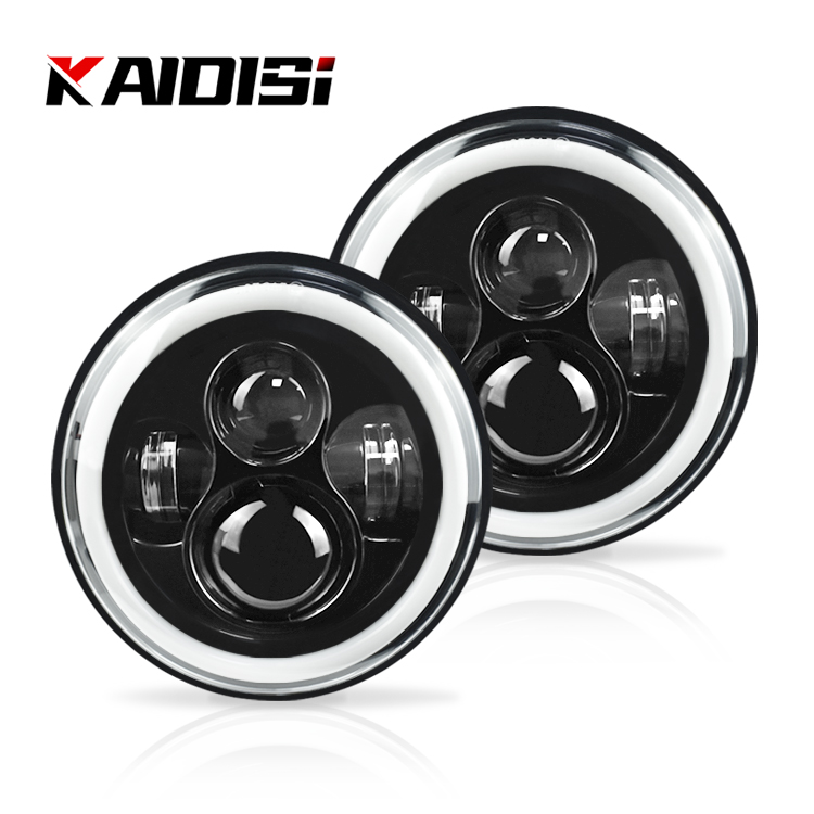 Авто ATV головного света, светодиодные полосы освещения мощностью 45 Вт, 60 Вт 65 Вт 75 Вт 7 дюймов машина головная лампа Янтарный двойной цвет мотоциклетные 7 дюймов светодиодные фары для Jeep Wrangler