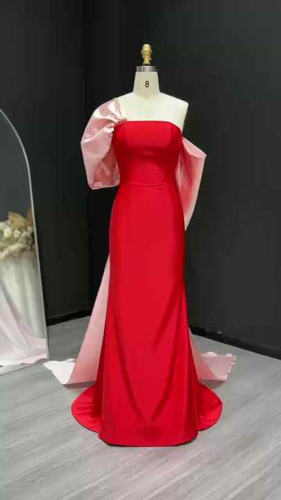 pink or red formal dress Ella Pink Off Shoulder Prom Dress - US 10 main image 0