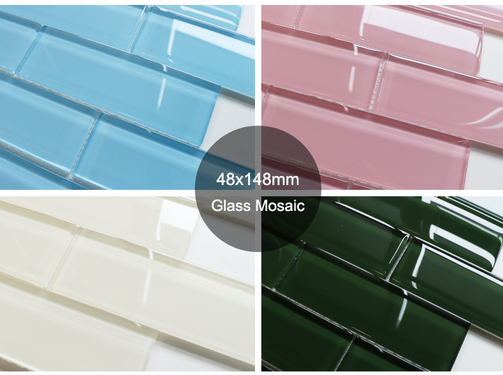 48*148mm Kitchen Wall Glazed Glass Mosaic Backsplashes Tile