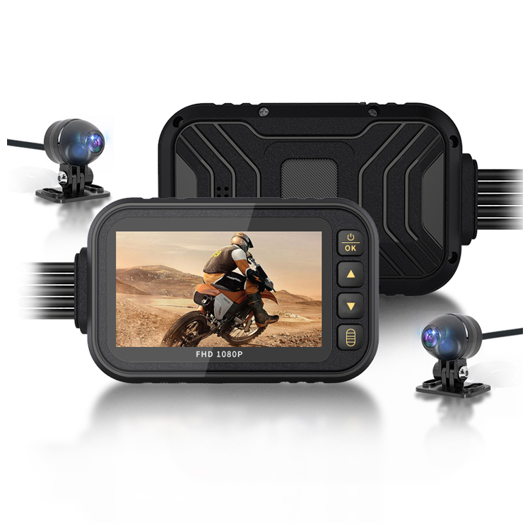 Лучшая мотоциклетная видеокамера 1080P с двойным объективом, видеорегистратор, Спортивная Экшн-камера для мотоцикла