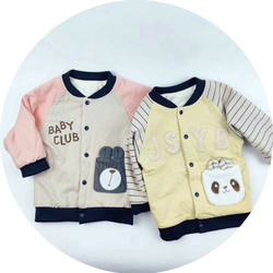 Fashion baby autumn winter cartoon Pure cotton organic cotton coat kids clothes sport jacket