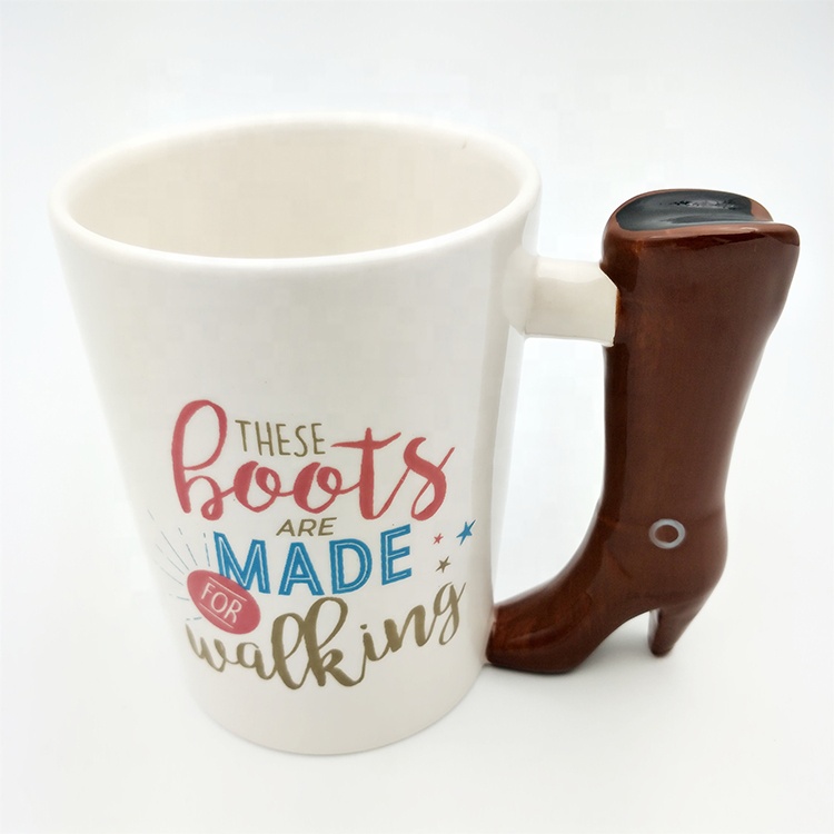 These Boots Are Made For Walking Boot Shaped Handle Mug Novelty Coffee Tea