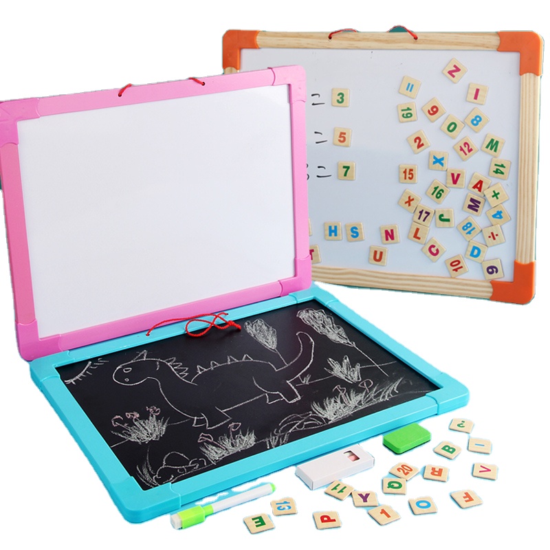 Деревянная подвесная доска для рисования, двусторонняя игрушка для раннего развития