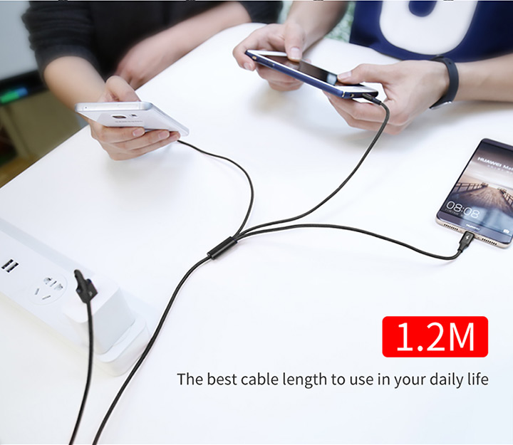 Extreme Speed Series 3 in 1 data cables Micro+Lightning+Type-C interface 3A 1.2M