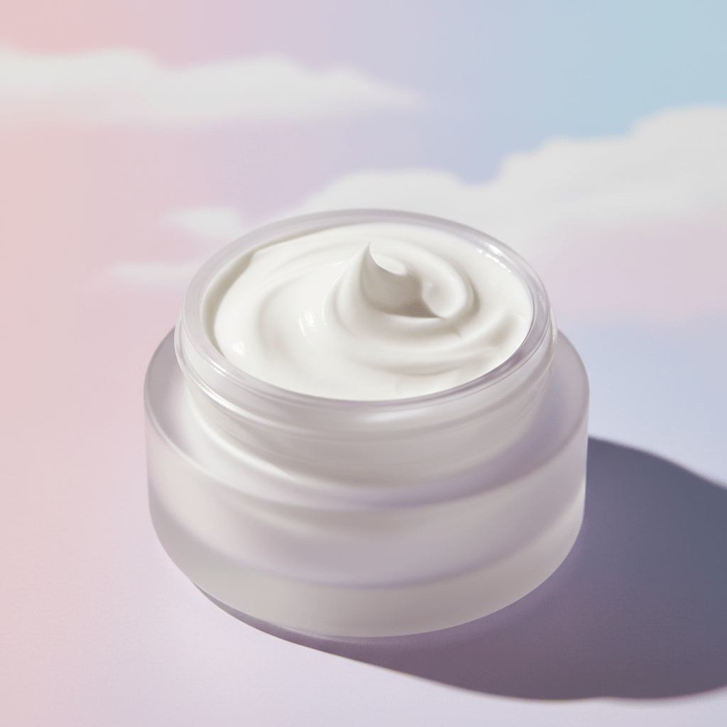 Luxurious jar of Korean CC cream with airy, whipped cloud-mousse texture.