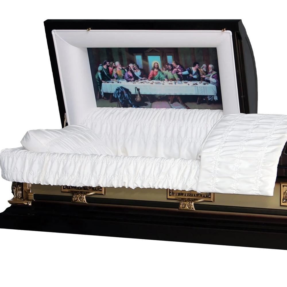 Роскошный погребальный медный корпус для урны в американском стиле с начесом, Круглый Угловой шкатулка, кофейник 18 Ga, стальная пиета, металлическая шкатулка из США