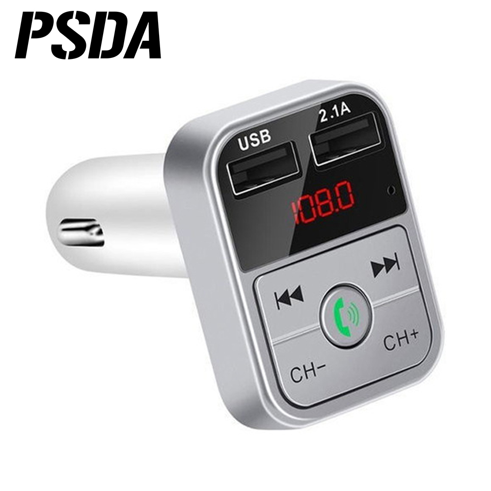 Беспроводной автомобильный FM-трансмиттер PSDA с ЖК-дисплеем, mp3-плеер розового, черного, белого цветов