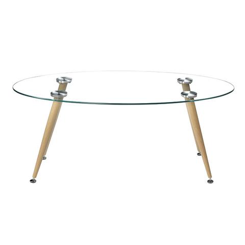 high quality simplicity oval tempered glass coffee table for