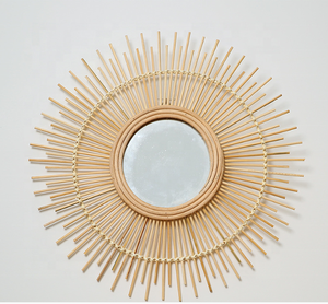 Ins style literary retro features handmade bamboo mirror makeup mirror